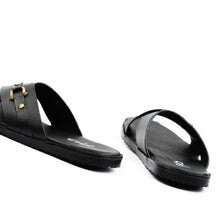 Load image into Gallery viewer, Cross-Strapped Buckled Slippers - Black