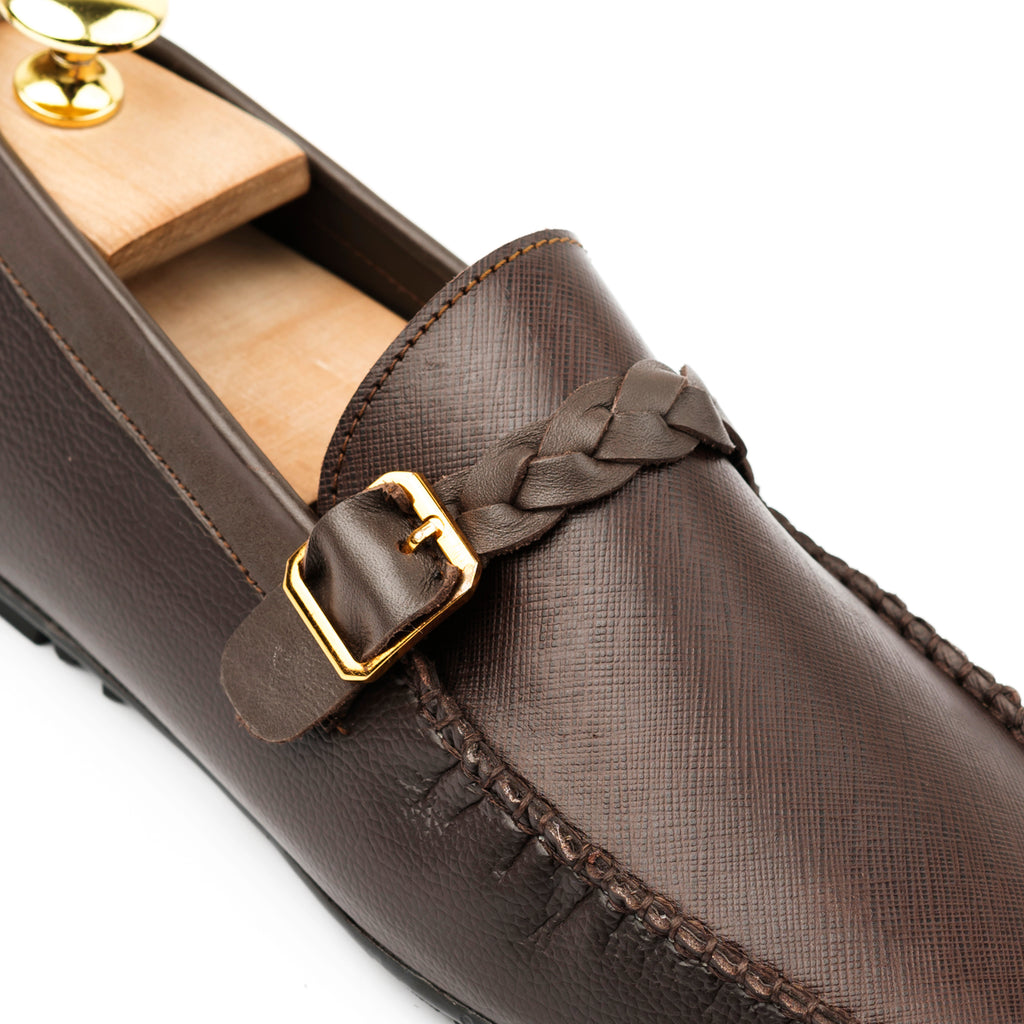 Saffiano Moccasins - Brown