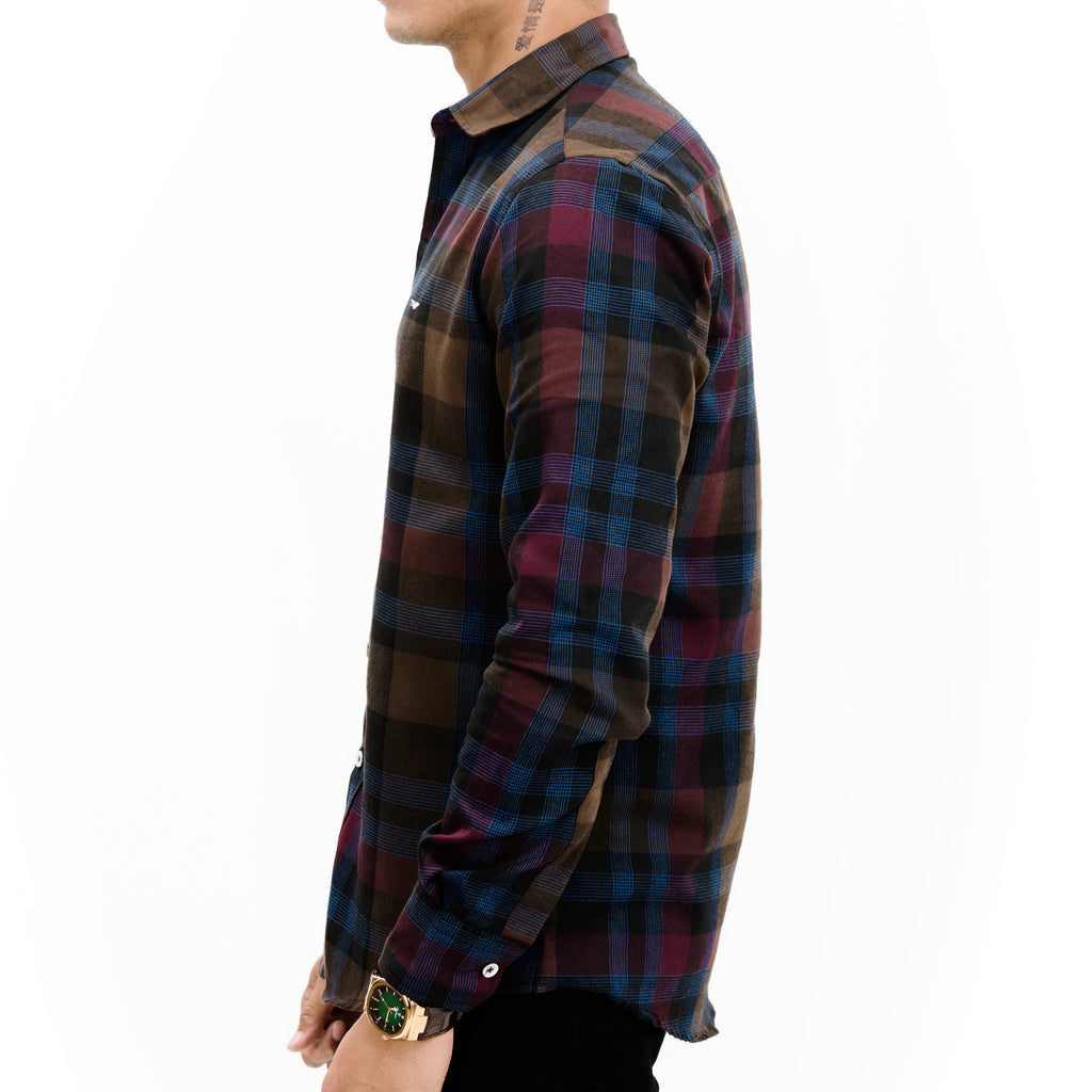 Bold Blue/Brown Casual Shirt