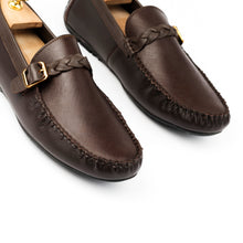 Load image into Gallery viewer, Saffiano Moccasins - Brown
