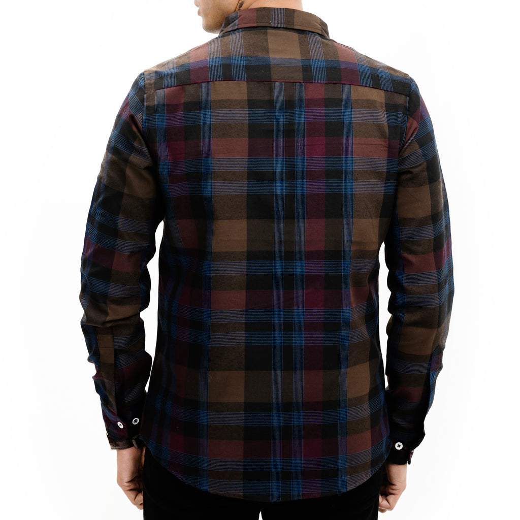 Bold Blue/Brown Casual Shirt