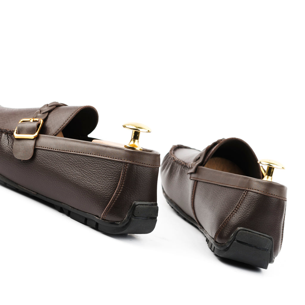 Saffiano Moccasins - Brown
