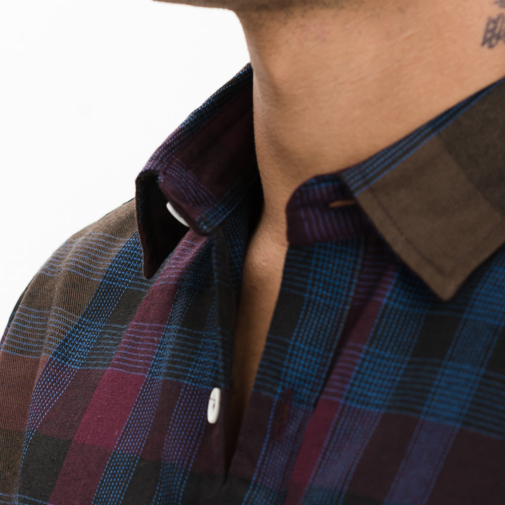 Bold Blue/Brown Casual Shirt