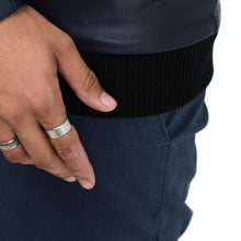 Load image into Gallery viewer, Double Collar Rexine Jacket-Navy