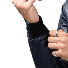 Load image into Gallery viewer, Double Collar Rexine Jacket-Navy