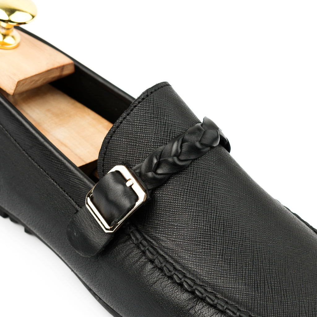 Saffiano Moccasins - Black