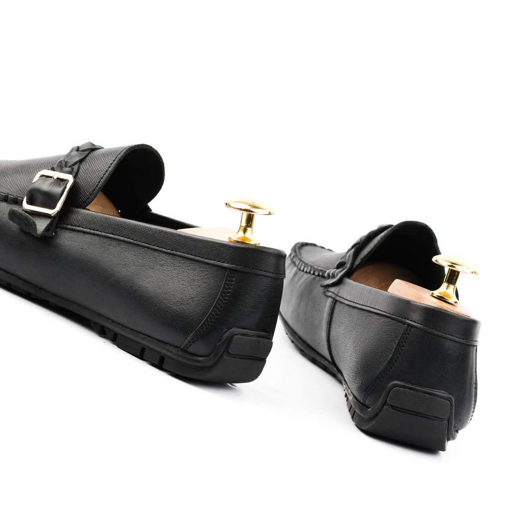 Saffiano Moccasins - Black
