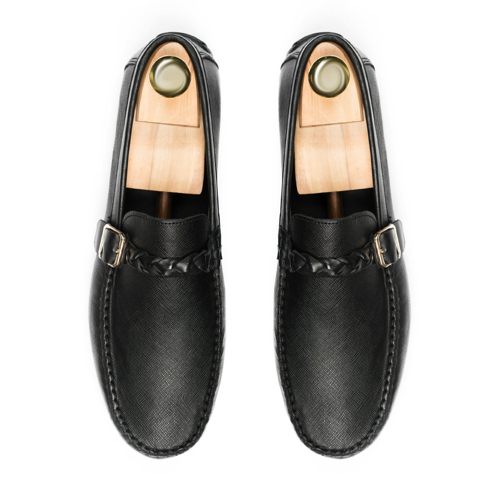 Saffiano Moccasins - Black