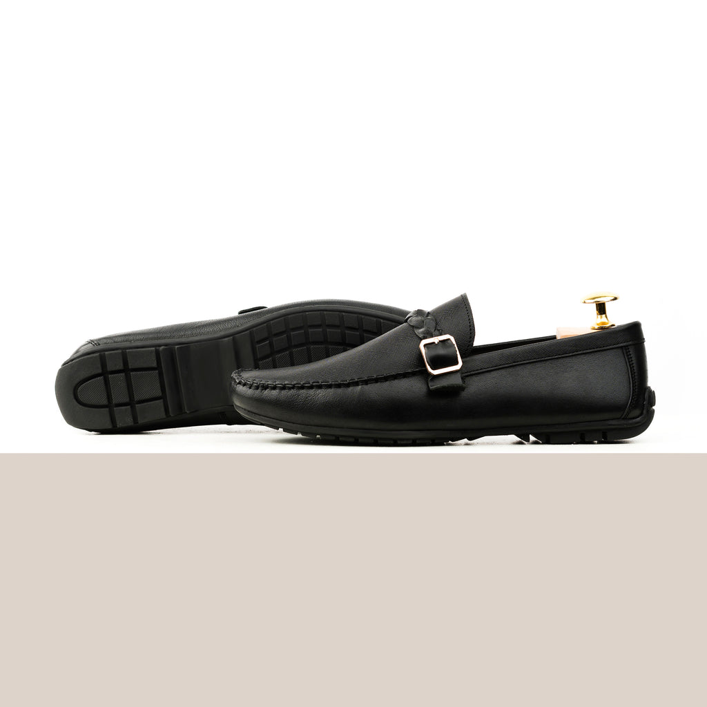 Saffiano Moccasins - Black