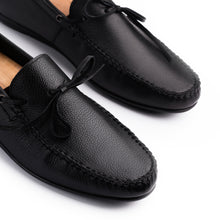 Load image into Gallery viewer, Laced Leather Moccasins - Black