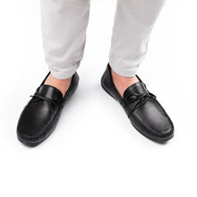 Load image into Gallery viewer, Laced Leather Moccasins - Black