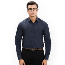 Load image into Gallery viewer, Navy Cutaway Collar Shirt