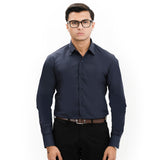 Navy Cutaway Collar Shirt