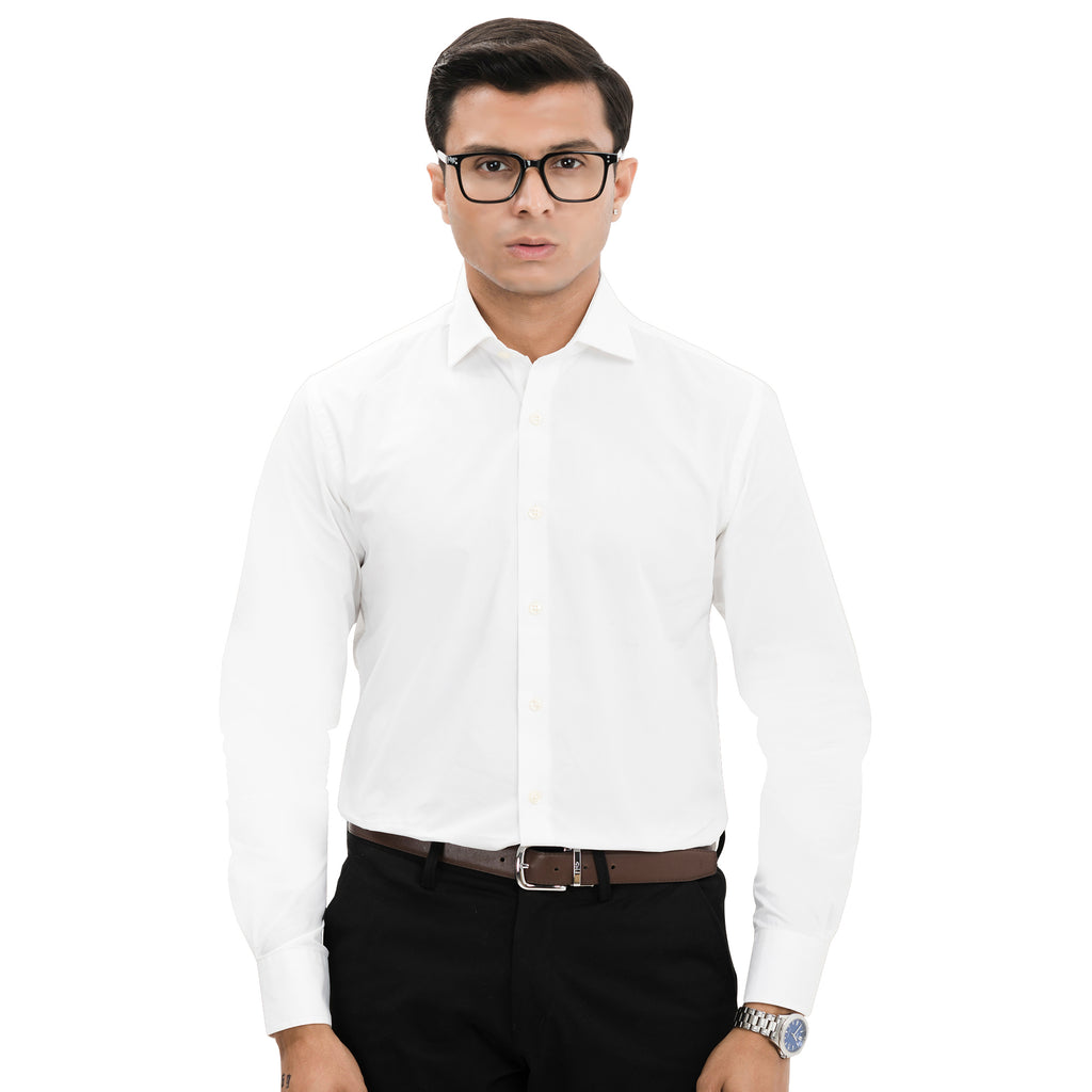 White Cutaway Collar Shirt