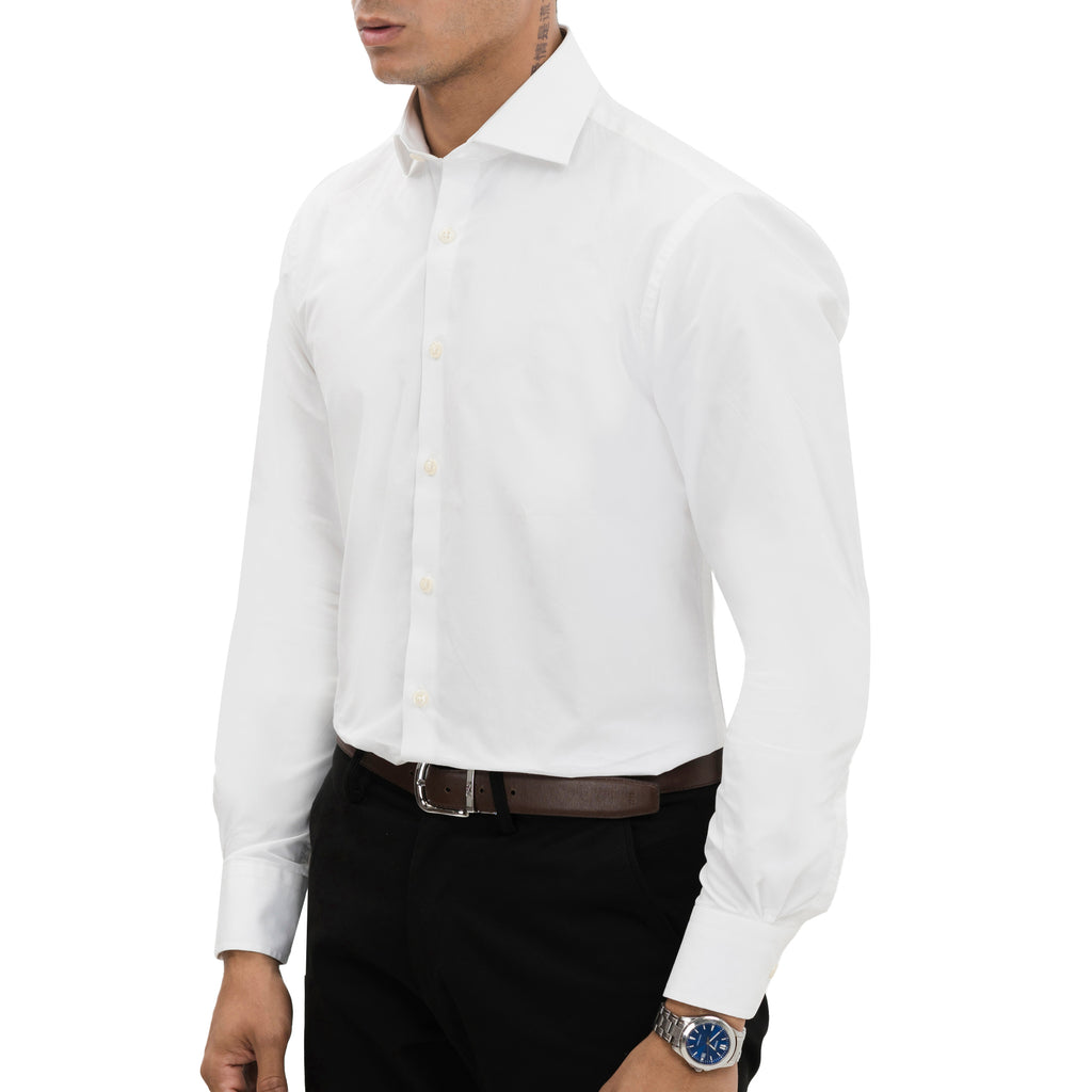 White Cutaway Collar Shirt
