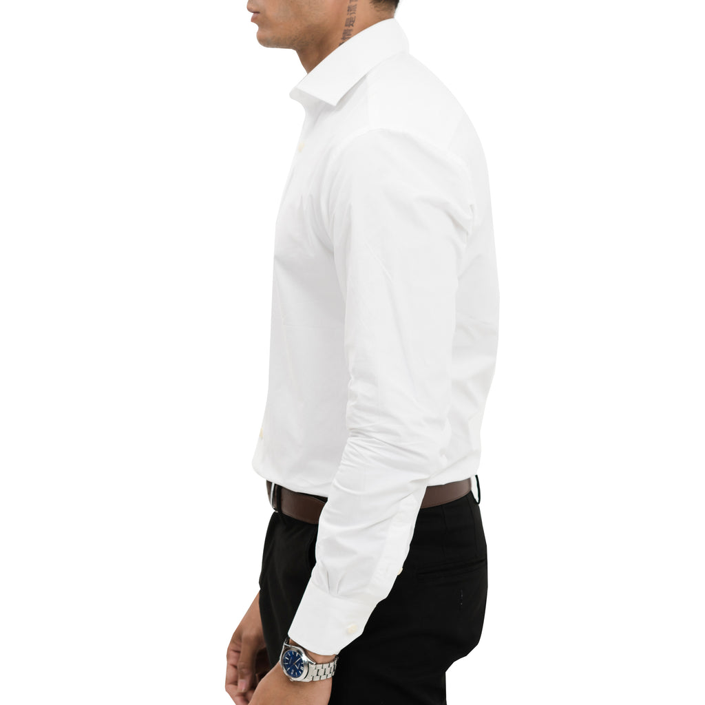 White Cutaway Collar Shirt