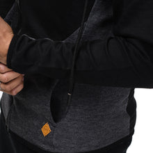 Load image into Gallery viewer, Black and Grey Fleece Hoodie