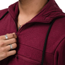 Load image into Gallery viewer, Maroon and White Fleece Hoodie