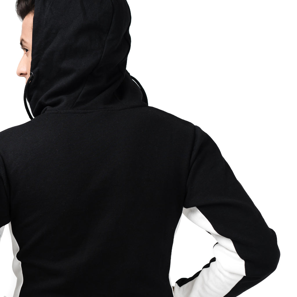 Black and White Fleece Hoodie
