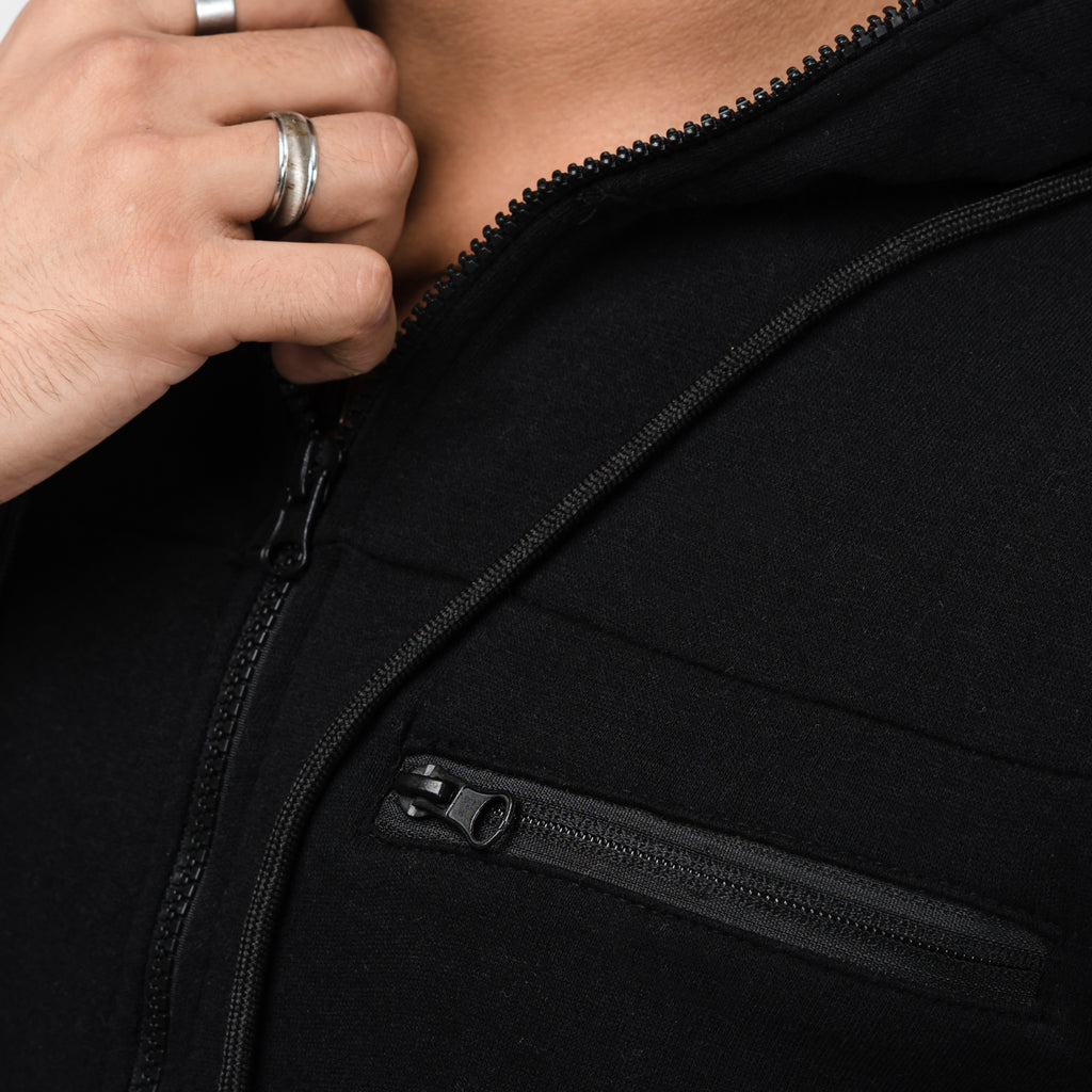 Black and White Fleece Hoodie