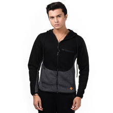 Load image into Gallery viewer, Black and Grey Fleece Hoodie
