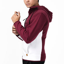 Load image into Gallery viewer, Maroon and White Fleece Hoodie