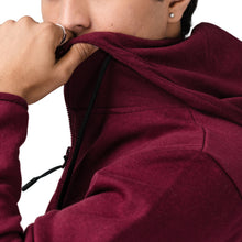 Load image into Gallery viewer, Maroon and White Fleece Hoodie