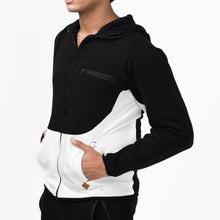 Load image into Gallery viewer, Black and White Fleece Hoodie