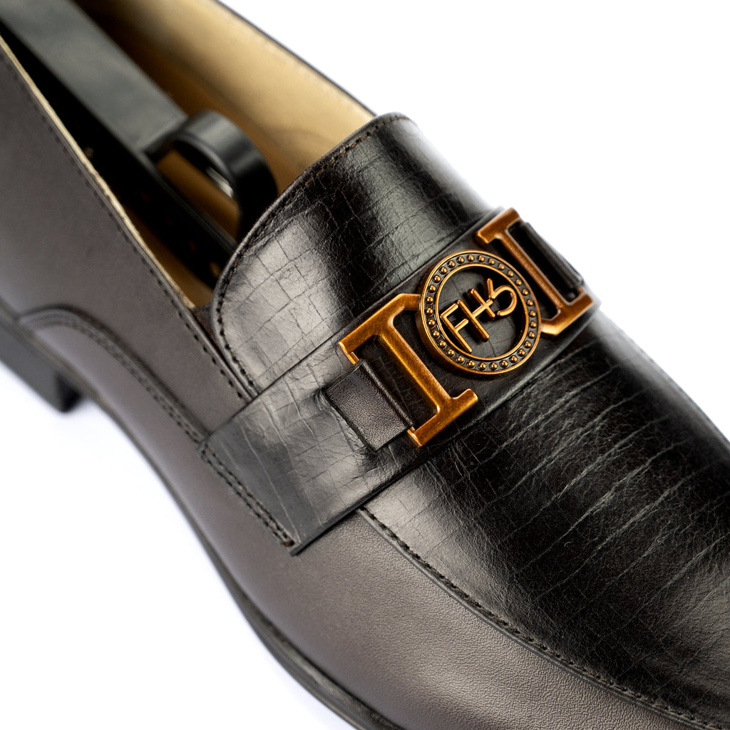 FHS Brass Buckled Loafers-Brown
