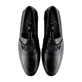 FHS Gun Metal Buckled Loafers-Black