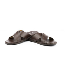 Load image into Gallery viewer, Cross-Strapped Buckled Slippers - Brown