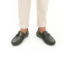 Load image into Gallery viewer, Ostrich Embossed Moccasins - Olive