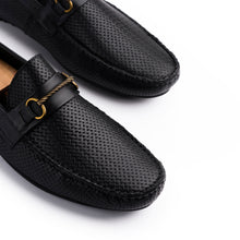 Load image into Gallery viewer, Basket-weave Patterned Moccasins - Black