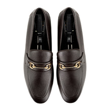 Load image into Gallery viewer, Golden Buckled Loafers-Dark Brown