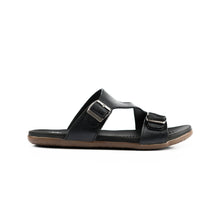 Load image into Gallery viewer, Adjustable Dual-Buckled Slippers - Black