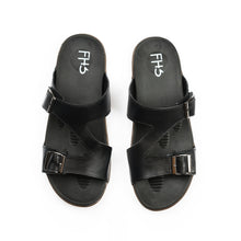 Load image into Gallery viewer, Adjustable Dual-Buckled Slippers - Black