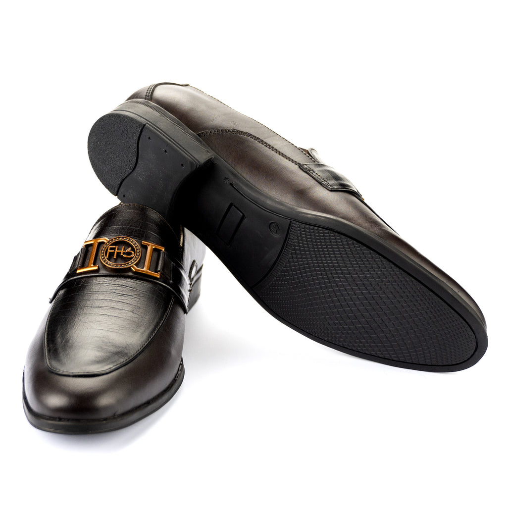 FHS Brass Buckled Loafers-Brown