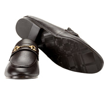 Load image into Gallery viewer, Golden Buckled Loafers-Dark Brown