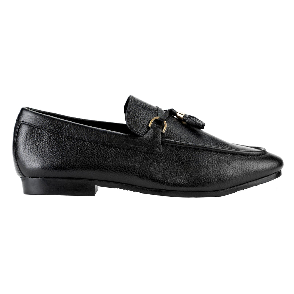 Sleek Tassels Loafers-Black