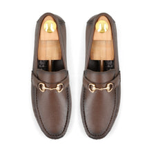 Load image into Gallery viewer, Two Tone Horse-Bit Buckled Moccasins - Brown