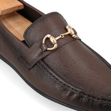 Load image into Gallery viewer, Two Tone Horse-Bit Buckled Moccasins - Brown