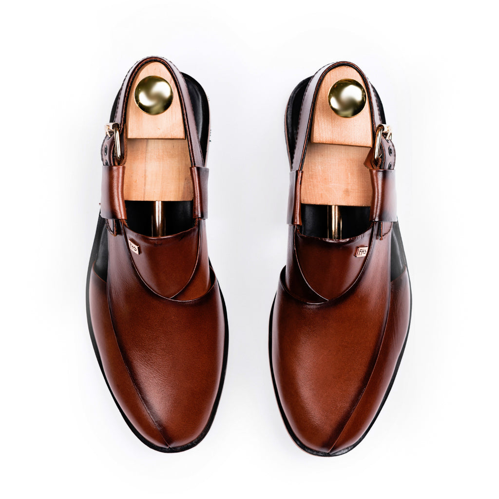 Sleek Peshawari Sandals - Brown