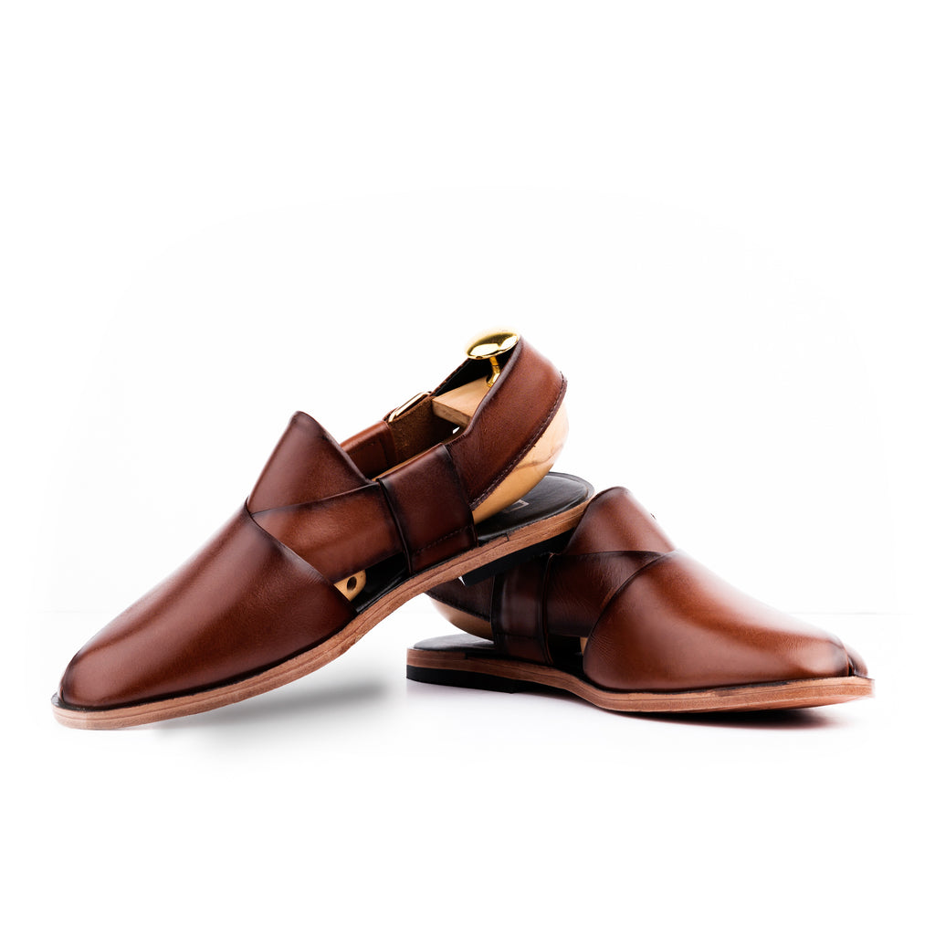 Sleek Peshawari Sandals - Brown