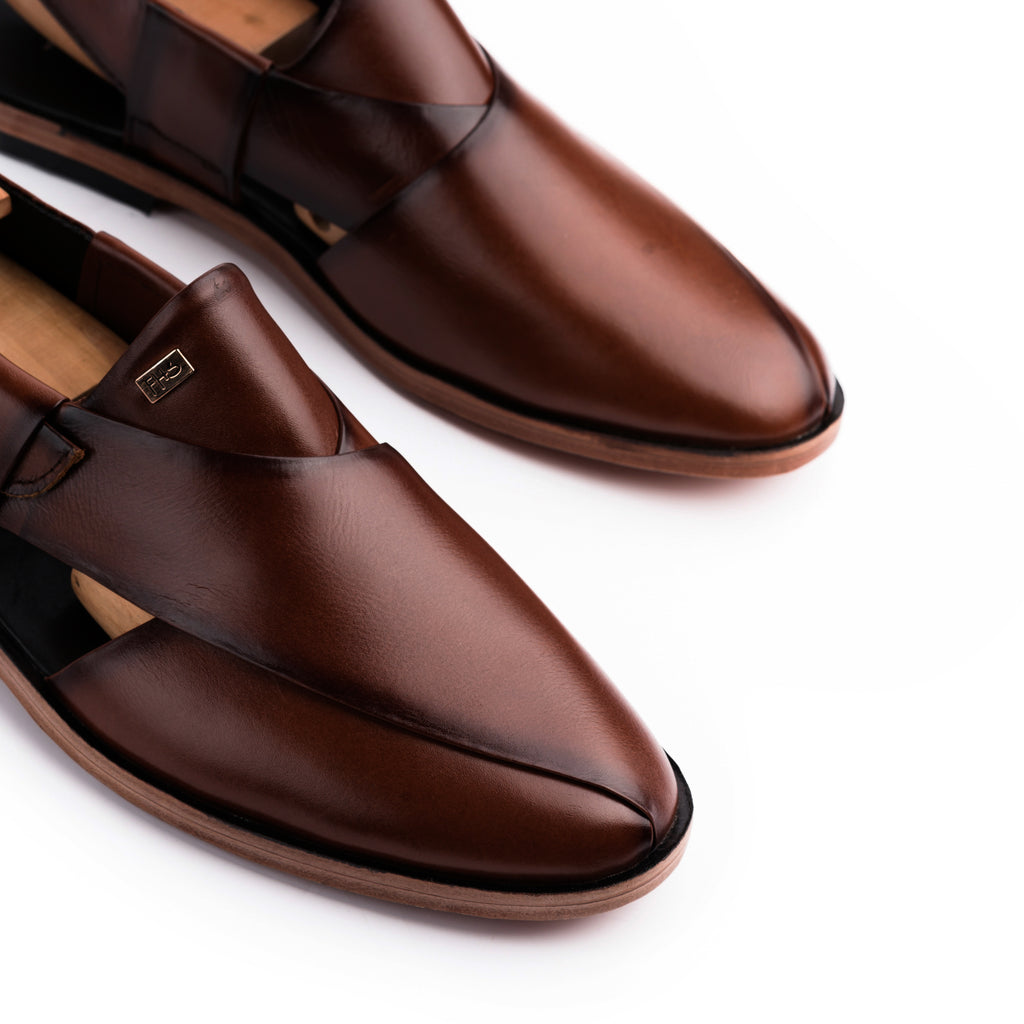 Sleek Peshawari Sandals - Brown