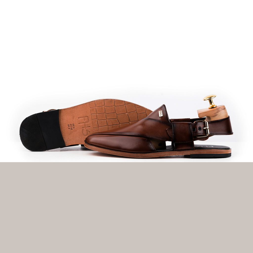 Sleek Peshawari Sandals - Brown