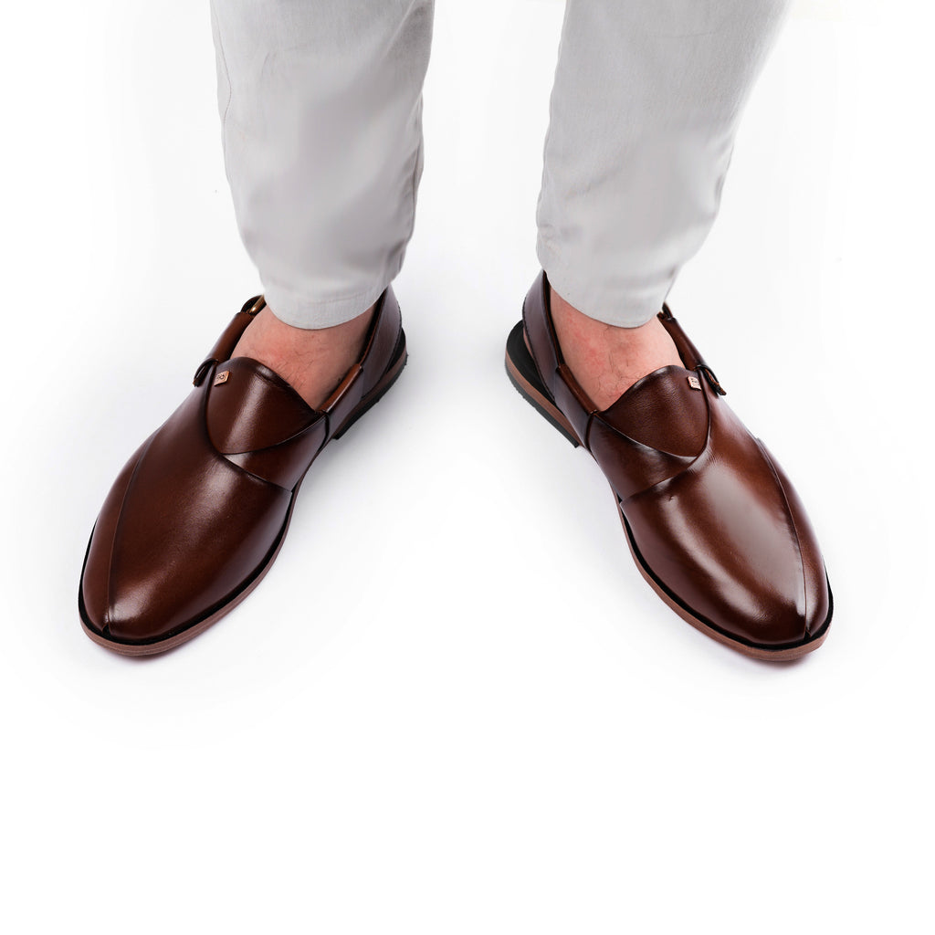 Sleek Peshawari Sandals - Brown