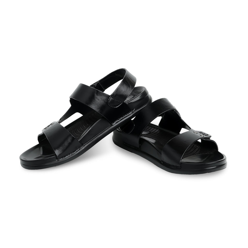 Signature Microfibre Sandals - Black