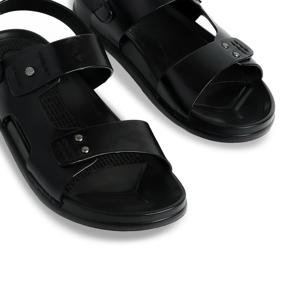 Signature Microfibre Sandals - Black