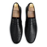 Penny Strapped Moccasins - Black