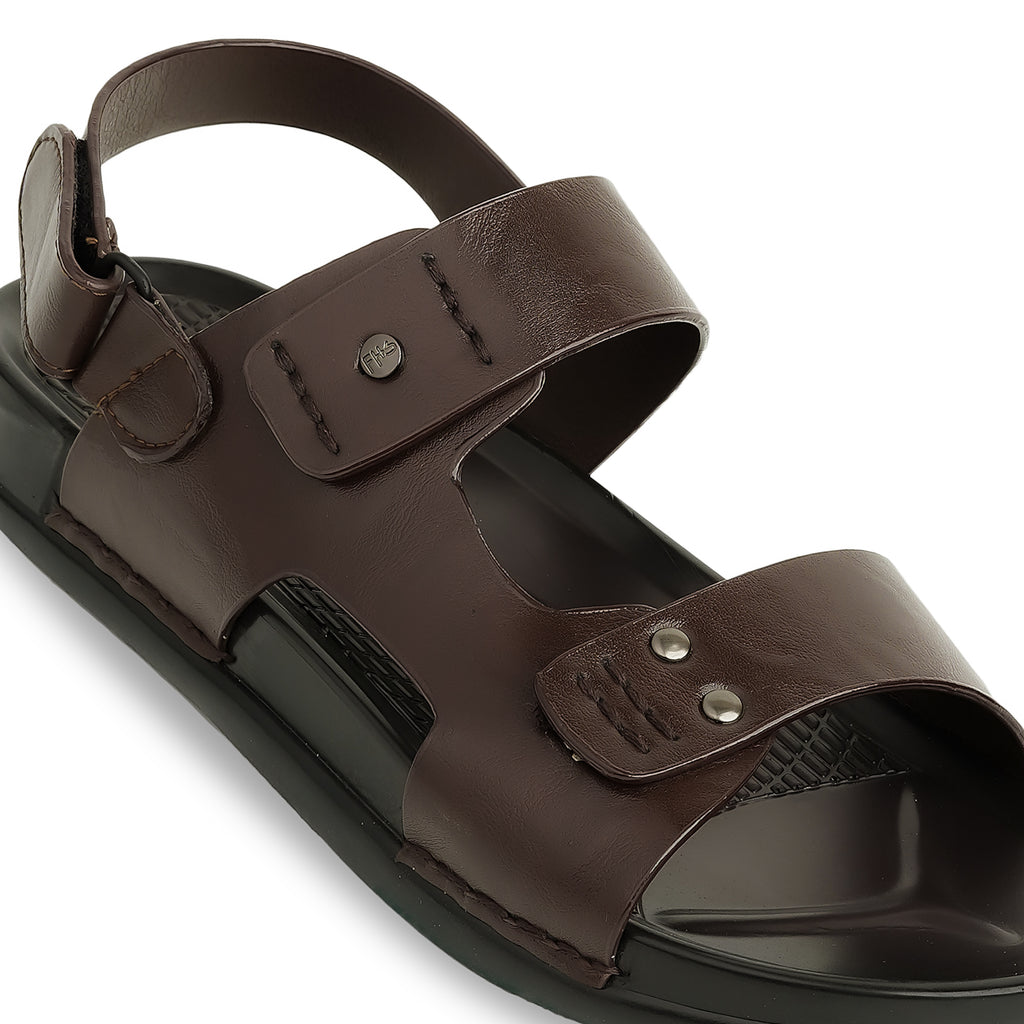 Signature Microfibre Sandals - Brown